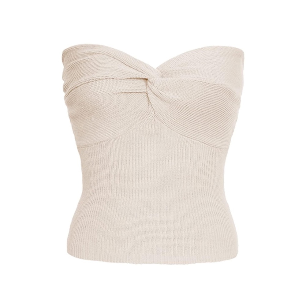Cream Strapless Women's Top - Picture 3 of 4